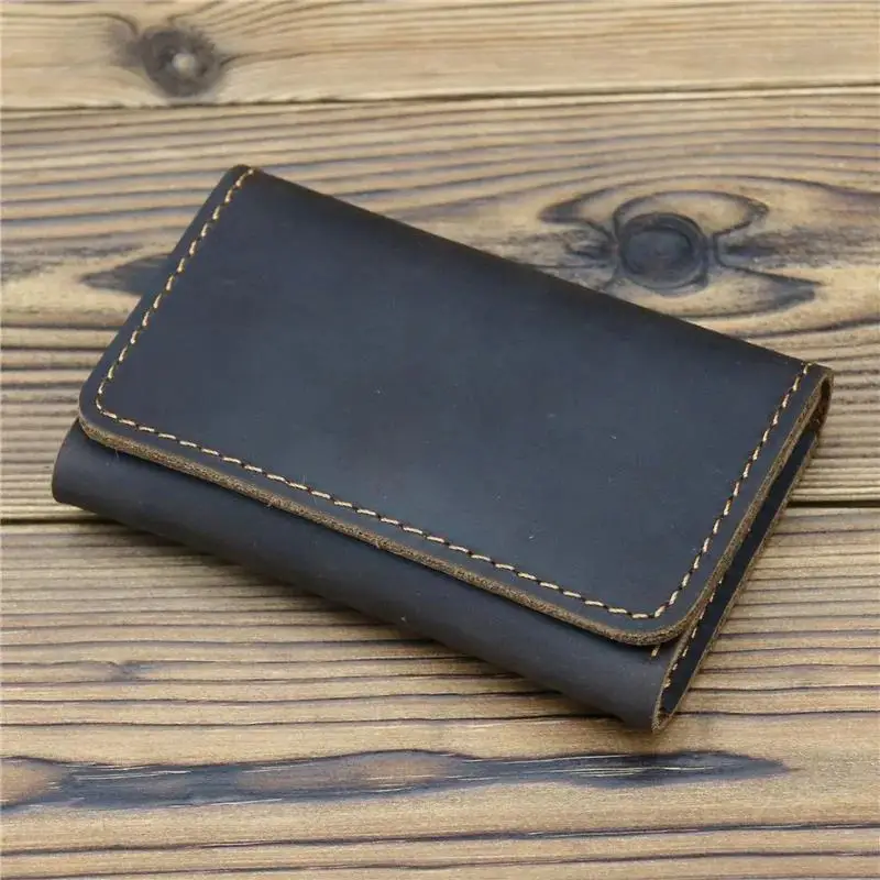 New Handmade Vintage Leather Men Wallet Purse Cowhide Short Card for Male Money Clips Bags - Image 6