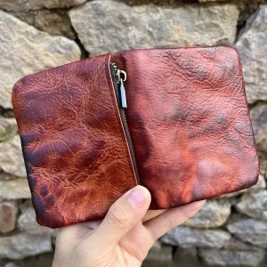 Handmade Tan Leather Men's Wallet Vintage Style Genuine Leather Wallet for Men and Women