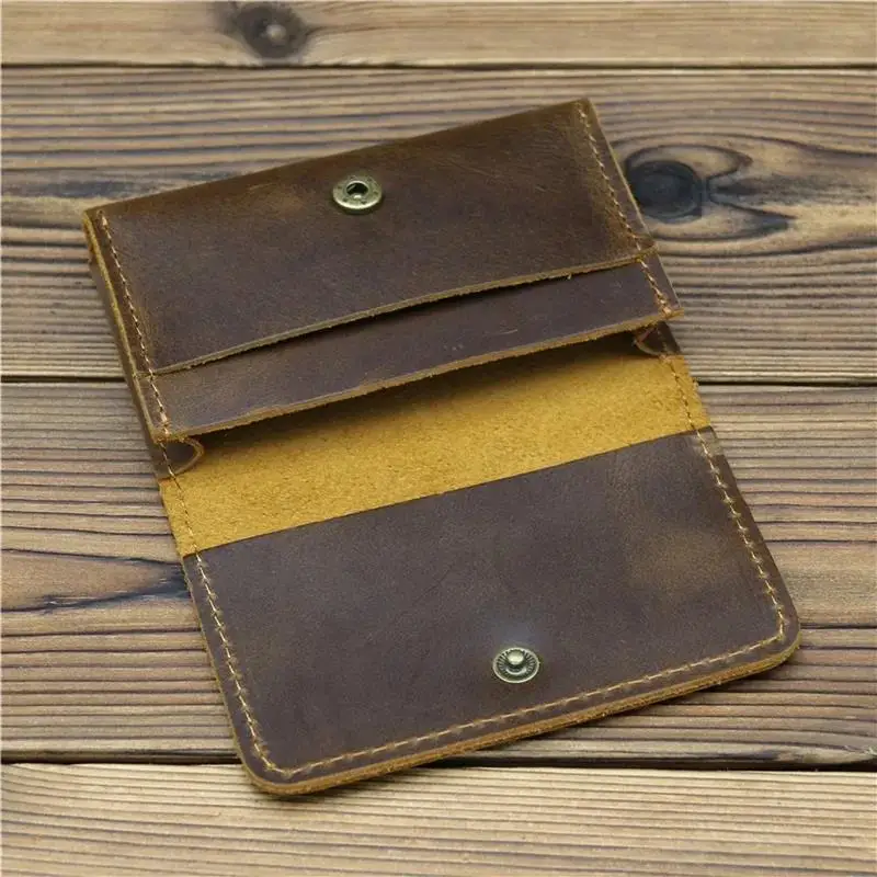 New Handmade Vintage Leather Men Wallet Purse Cowhide Short Card for Male Money Clips Bags - Image 4