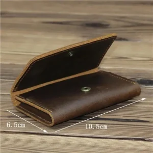 New Handmade Vintage Leather Men Wallet Purse Cowhide Short Card for Male Money Clips Bags