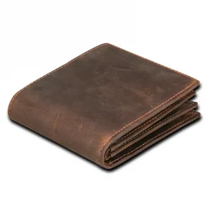 RFID Blocking Men's Oil Wax Skin Wallet Man Vintage Cow Genuine Leather Wallet Male Handmade Billfold Coin Purse Short Wallet