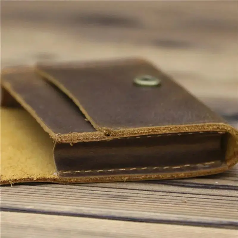 New Handmade Vintage Leather Men Wallet Purse Cowhide Short Card for Male Money Clips Bags - Image 5